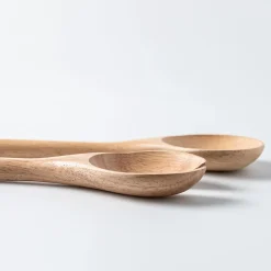 Natural Living Toss Salad Servers - Set of 2 (Natural/Black)