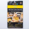 Nostik Reusable Air Fryer Liner Rectangular - S/2 12" x 15.7" (Gold)