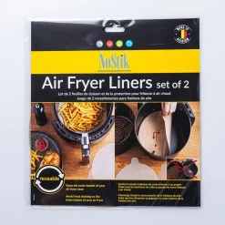 Nostik Reusable Air Fryer Liner Round - S/2 9.25"/10" DIA (Gold)