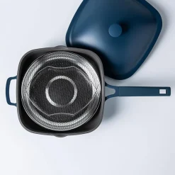 One-Pan Quadra Deep Fry Pan-W Steamer 10in 26 Cm / 3.7 L (Blue Salt)