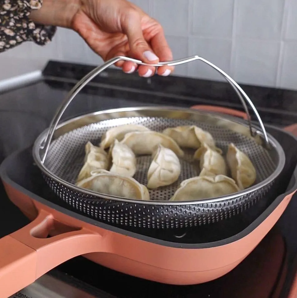 One-Pan Quadra Deep Fry Pan-W Steamer 10in 26 Cm / 3.7 L (Spice)