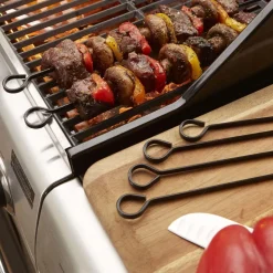 Outset BBQ Non-Stick Kabob Skewer - Set of 6 (Black)