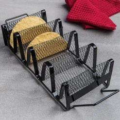 Outset BBQ Non-Stick Taco Rack (Black)