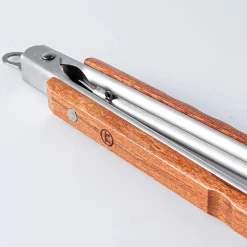 Outset BBQ Rosewood Handle Tongs (Stainless Steel)