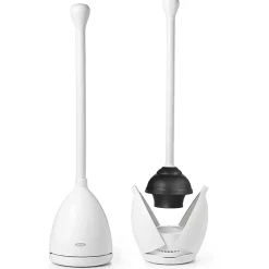 OXO Good Grips Bath Toilet Plunger with Caddy (White)