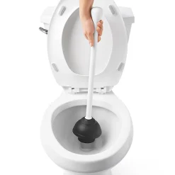 OXO Good Grips Bath Toilet Plunger with Caddy (White)