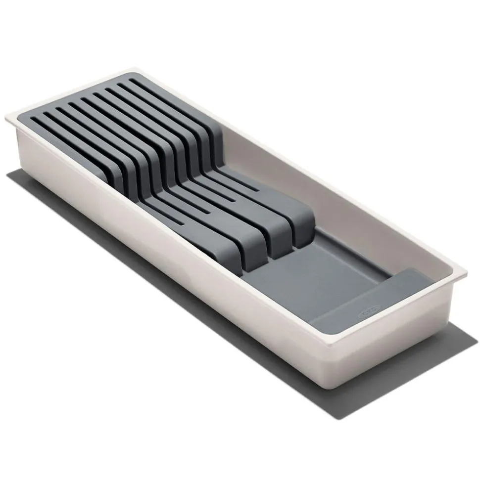 OXO Good Grips Compact Drawer Knife Organizer (White/Grey)