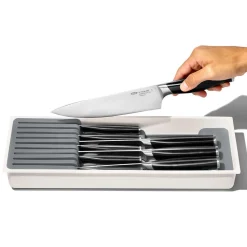 OXO Good Grips Compact Drawer Knife Organizer (White/Grey)