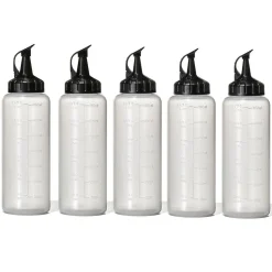 OXO Good Grips Plastic Squeeze Bottle - Set of 5 (Black/Clear)
