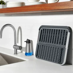 OXO Good Grips 'Rust-Proof Aluminum' Fold-Flat Dish Rack (Black/Grey)