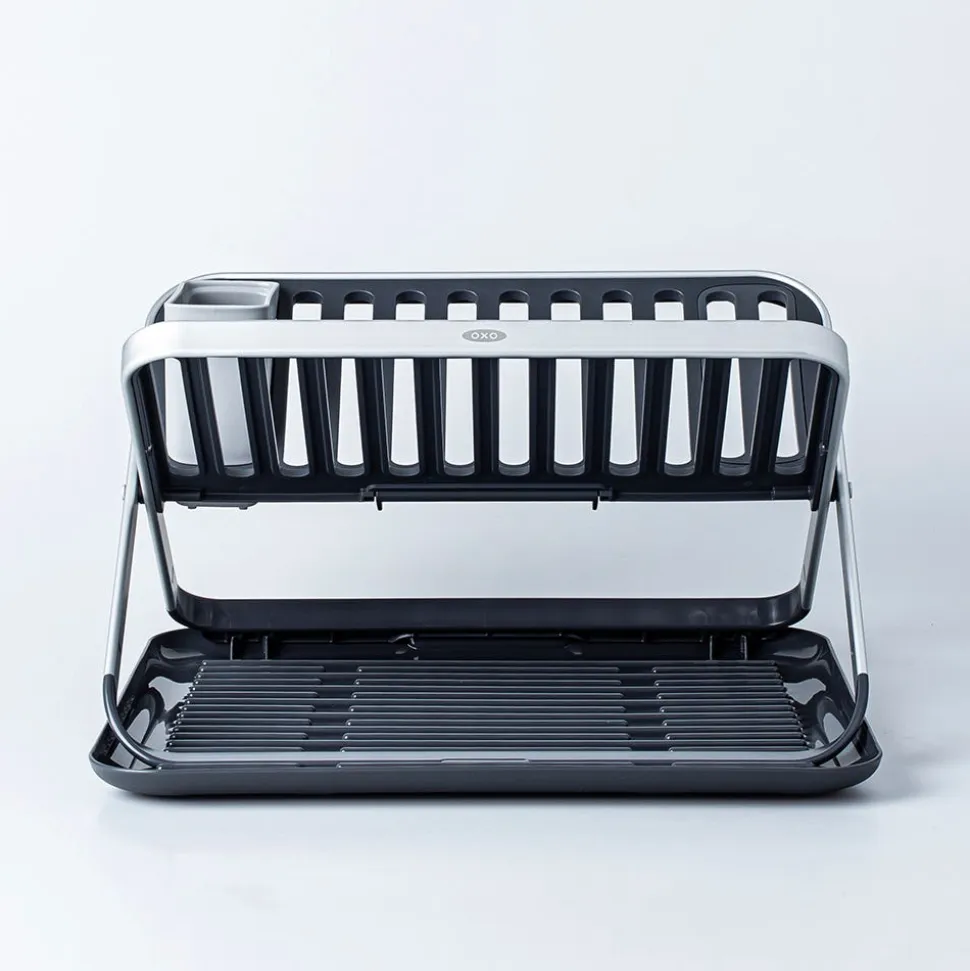 OXO Good Grips 'Rust-Proof Aluminum' Fold-Flat Dish Rack (Black/Grey)