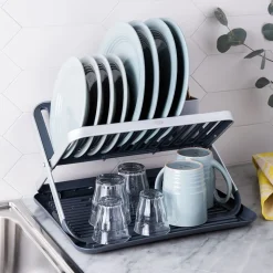 OXO Good Grips 'Rust-Proof Aluminum' Fold-Flat Dish Rack (Black/Grey)
