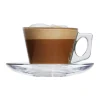 Pasabahce Vela II Glass Cappuccino Cup & Saucer - Set of 6
