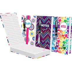 Peach Memo 'Circles/Chevron Dots/Hearts' Notepad with Pen (Asstd.)