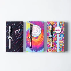 Peach Memo 'Circles/Stars/Tie Dye' Notepad with Pen (Asstd.)