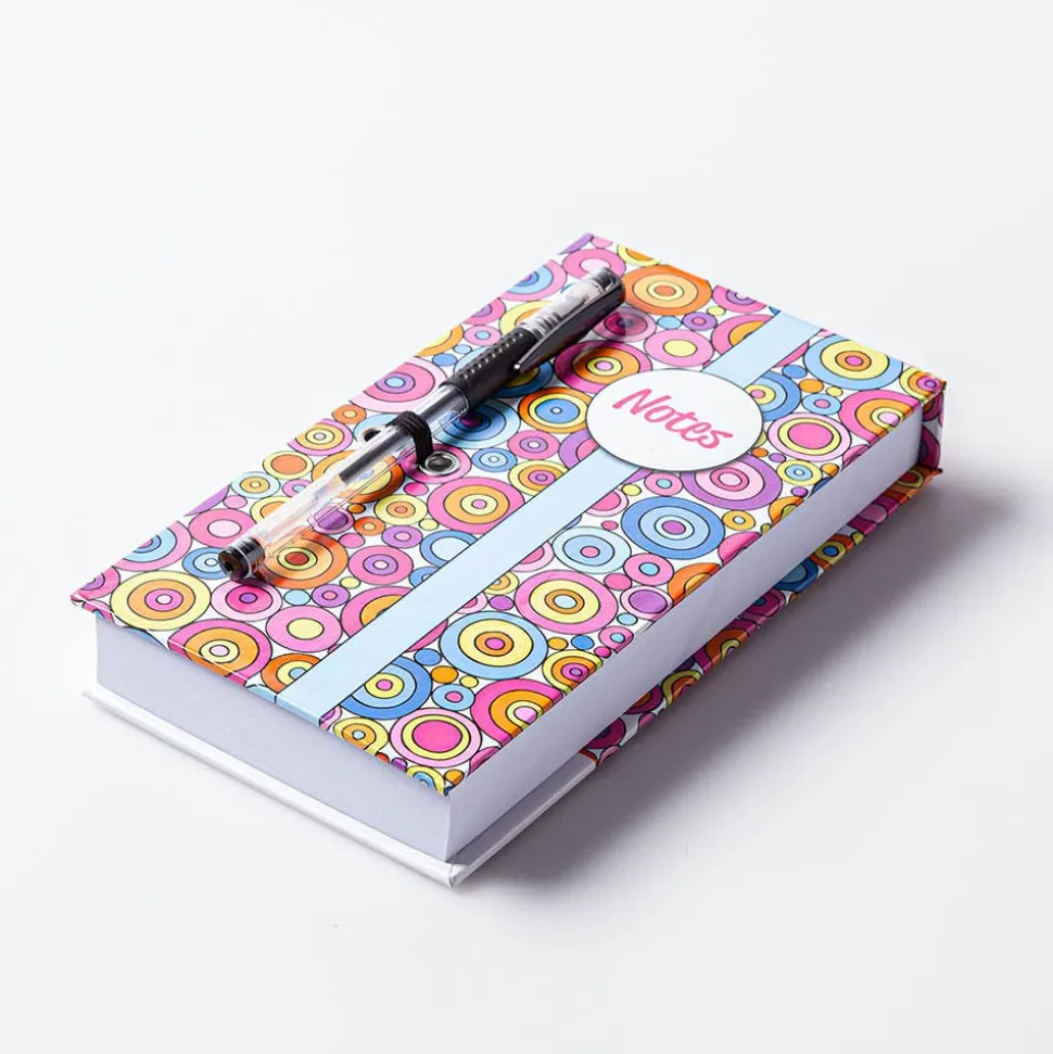Peach Memo 'Circles/Stars/Tie Dye' Notepad with Pen (Asstd.)