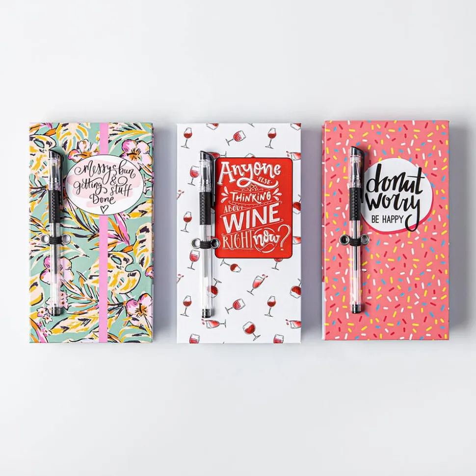 Peach Memo 'Donut/Wine/Bun' Notepad with Pen (Asstd.)