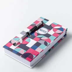 Peach Memo 'Geo/Celestial/Brush Stroke' Notepad with Pen