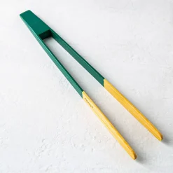 Pebbly Bamboo Magnetic Toast Tongs 9.5