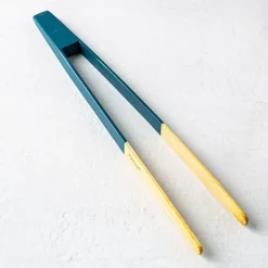 Pebbly Bamboo Magnetic Toast Tongs 9.5