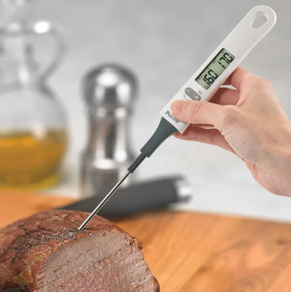 Polder Precise Digital Baking Thermometer (White/Grey)
