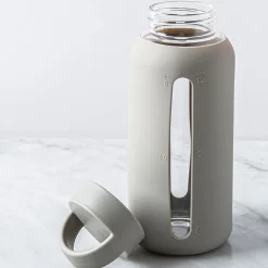 Quench Aura Glass Water Bottle with Silicone 27oz (Light Grey)