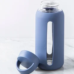 Quench Aura Glass Water Bottle with Silicone 27oz (Dark Blue)