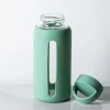Quench Aura Glass Water Bottle with Silicone (Light Green)