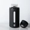 Quench Aura Glass Water Bottle with Silicone (Black)
