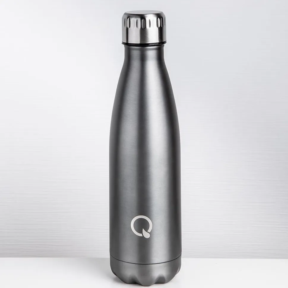 Quench Flow 'Lustre' St-St Double-Wall Water Bottle (Grey 17oz)