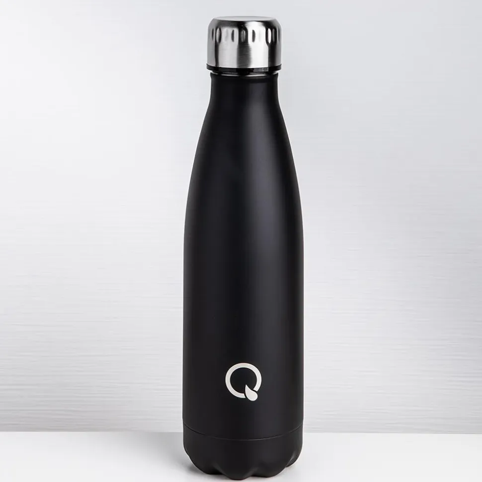Quench Flow 'Lustre' St-St Double-Wall Water Bottle (Black 17oz)