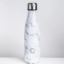 Quench Flow 'Marble' St-St Double-Wall Water Bottle (White 17oz)