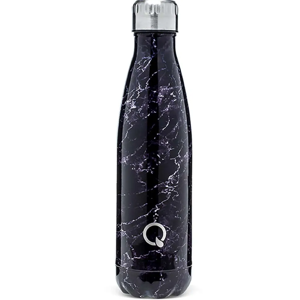 Quench Flow 'Marble' St-St Double-Wall Water Bottle (Black 17oz)
