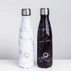 Quench Flow 'Marble' St-St Double-Wall Water Bottle (Black 17oz)
