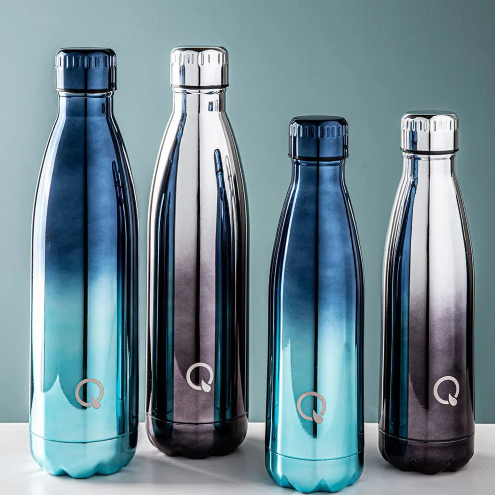 Quench Flow 'Ombre' St-St Double-Wall Water Bottle (Blue 17oz)
