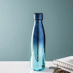Quench Flow 'Ombre' St-St Double-Wall Water Bottle (Blue 17oz)