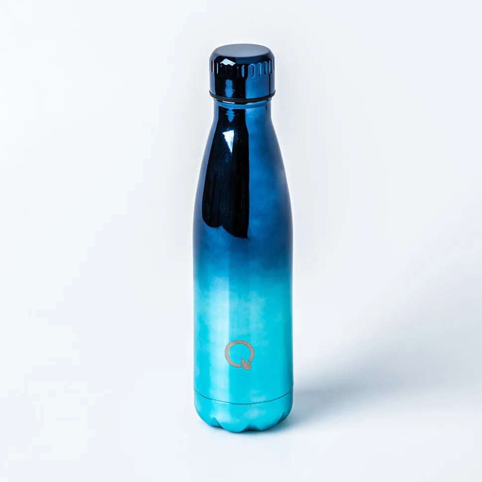 Quench Flow 'Ombre' St-St Double-Wall Water Bottle (Blue 17oz)