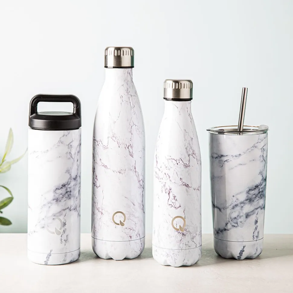 Quench Pulse 'Marble' Double Wall Sport Bottle (White 18oz)