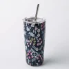 Quench Sippy 'Flowers' Double Wall Tumbler with Straw (20oz)