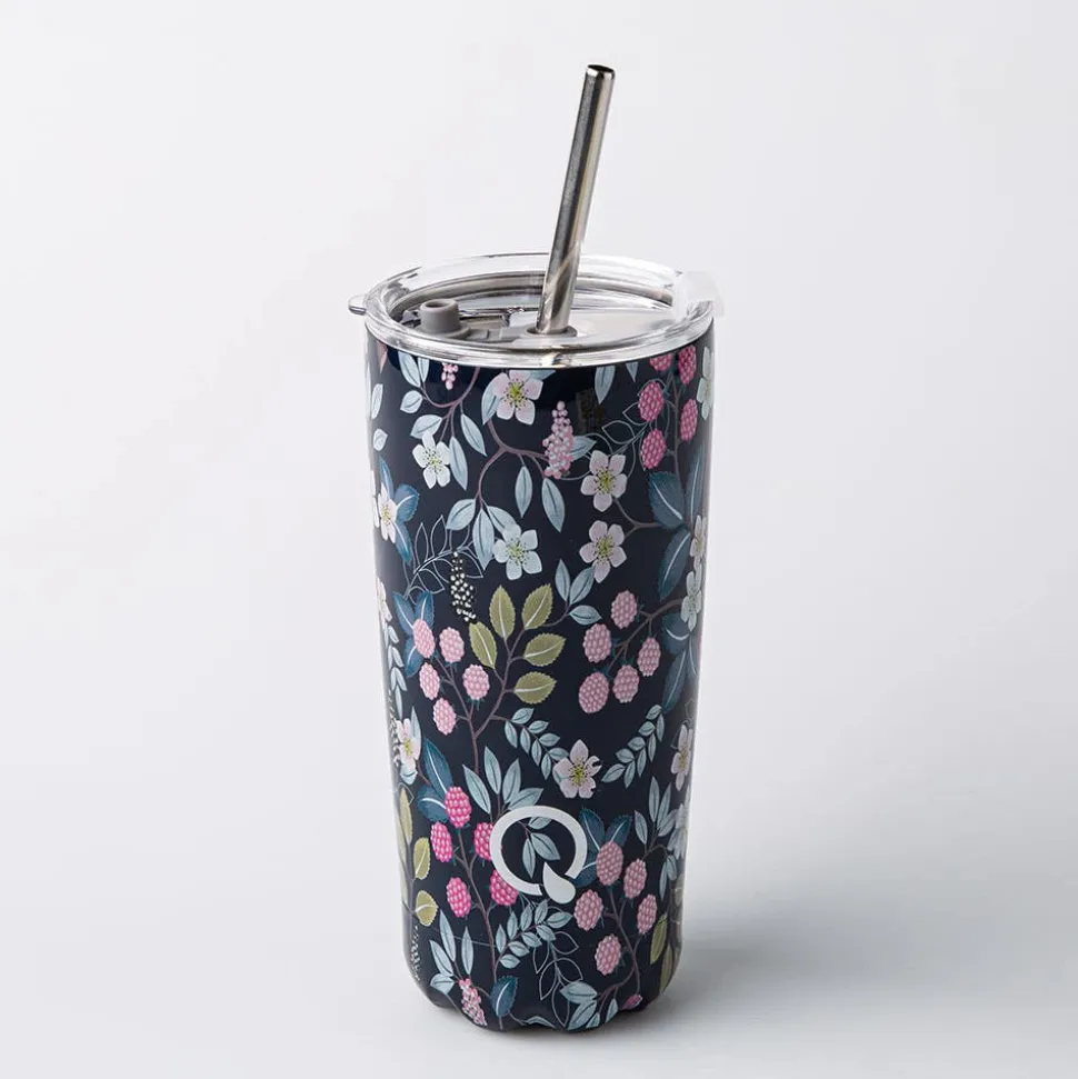 Quench Sippy 'Flowers' Double Wall Tumbler with Straw (20oz)