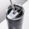 Quench Sippy 'Marble' Double Wall Tumbler with Straw (Black 20oz)