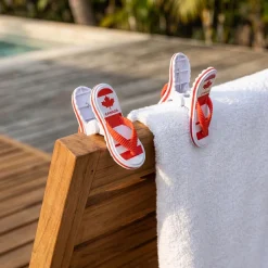 Safdie Canada 'Flip Flop' Beach Towel Clip - Set of 2 (Red/White)