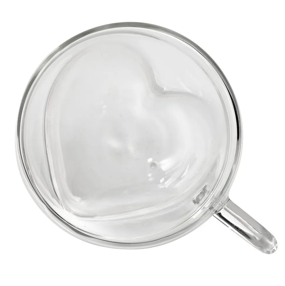 S&Co Barista Amore Double Wall Glass Coffee Mug - Set of 2