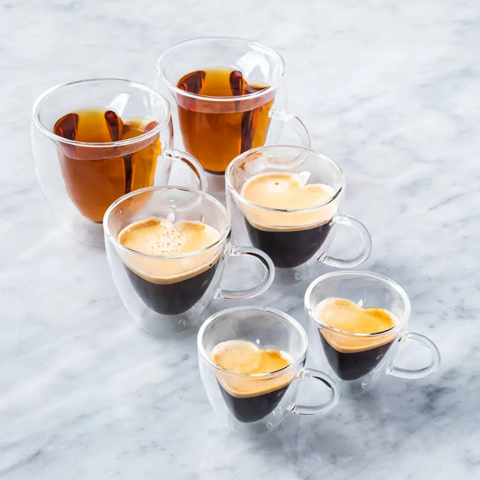 S&Co Barista Amore Double Wall Glass Cappuccino Mug - Set of 2