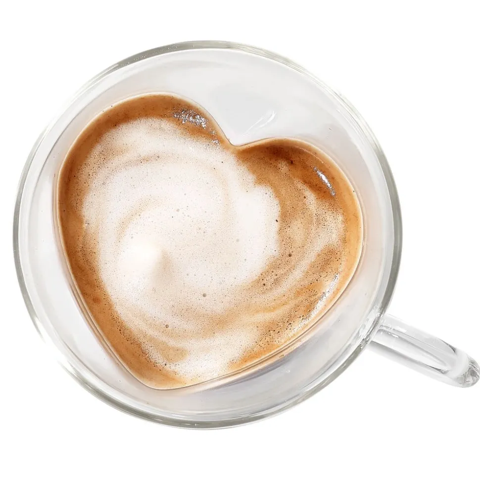 S&Co Barista Amore Double Wall Glass Cappuccino Mug - Set of 2
