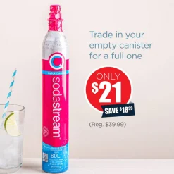 Sodastream Co2 'New Innovation' Cylinder Full Licensed Spare (Pink)