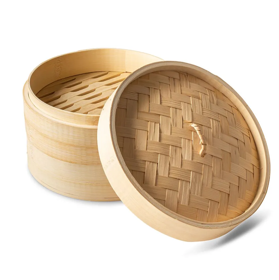 Starfrit Gourmet Eco 2-Tier Bamboo Steamer - Set of 3 (Natural)