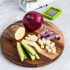 Starfrit 3-In-1 Pro Fry Cutter and Cuber (White/Green)