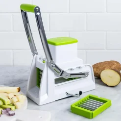 Starfrit 3-In-1 Pro Fry Cutter and Cuber (White/Green)