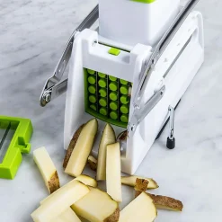 Starfrit 3-In-1 Pro Fry Cutter and Cuber (White/Green)